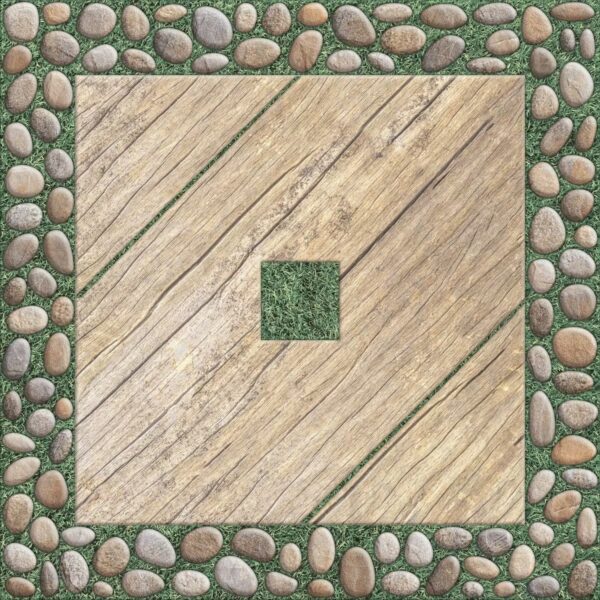 HP Pebble Frame Wood Grass Parking tiles