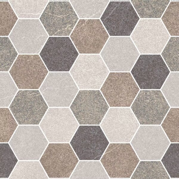 HRP Stone Hexagon Brown Multi Parking tiles