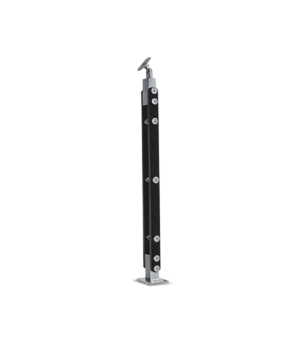 Black Wooden Railing with 3 Inbound Wire Locator