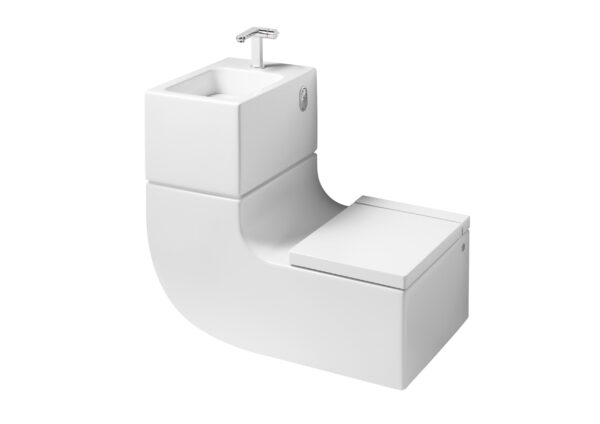 Wall-hung vitreous china WC and basin