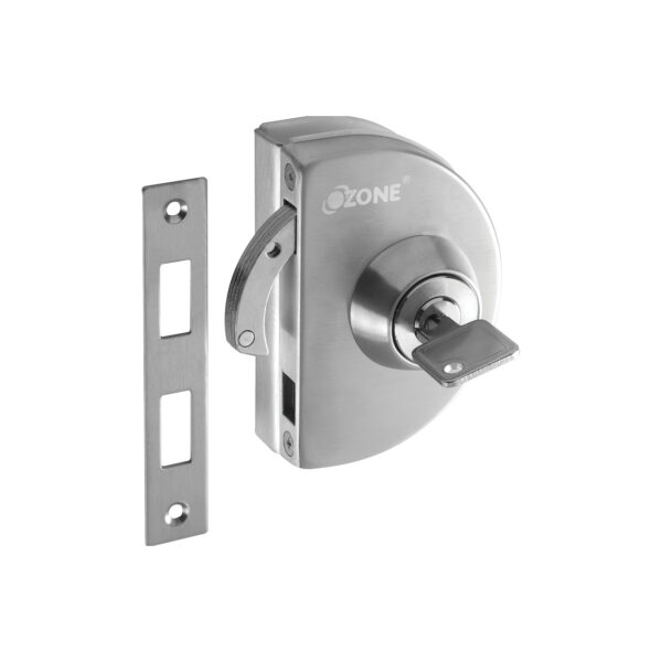 Glass Door Lock with Strike plate No Cut-Out Required