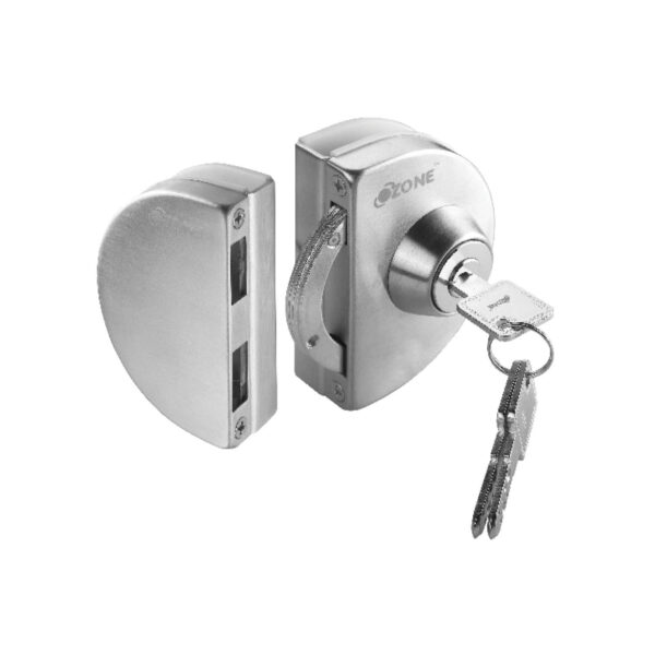 Glass Door Lock with Strike plate No Cut-Out Required