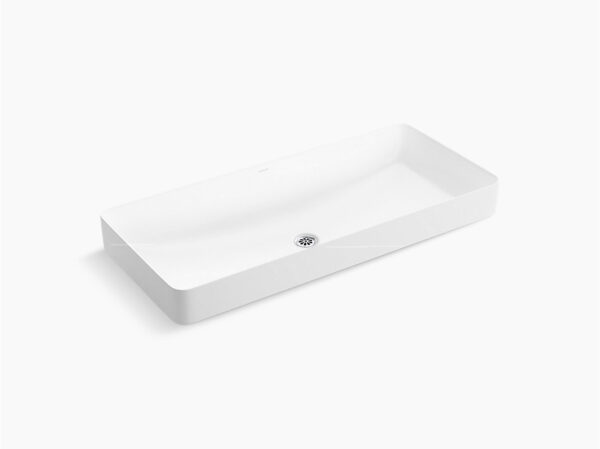 Forefront™ 89 cm rectangular vessel bathroom sink, no overflow