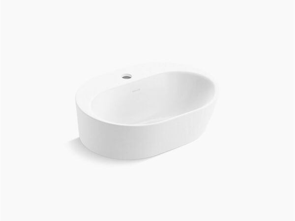 Span™ 47.1 cm oval vessel bathroom sink with glazed underside, no overflow