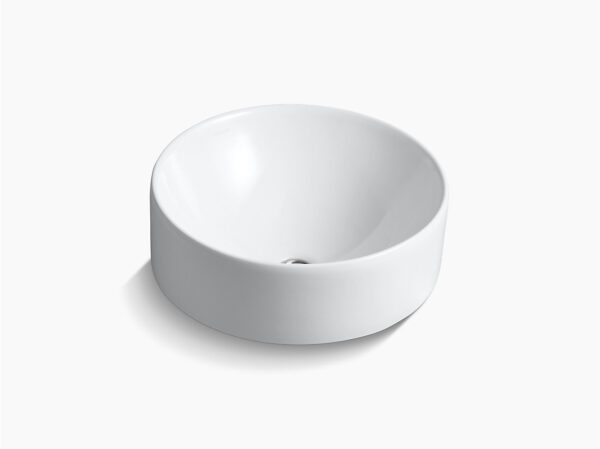 Vox™ 42 cm round vessel bathroom sink with glazed underside